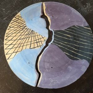 Stoneware, broken plate wall decor